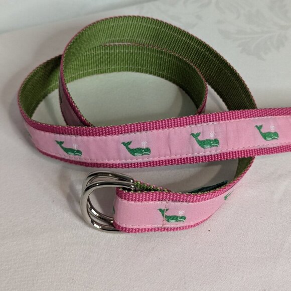 Eliza B Whale Preppy Ribbon Belt, Size L, Pink & Green - Picture 1 of 7